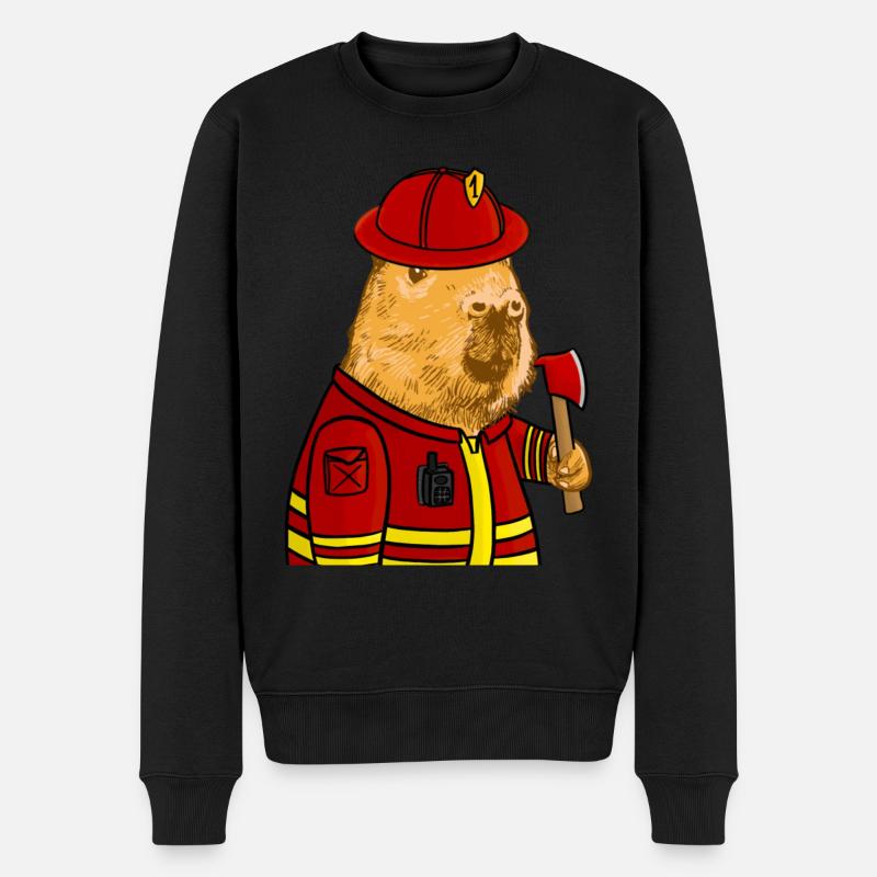 Pompier Capybara - Pull Premium bio Homme - noir