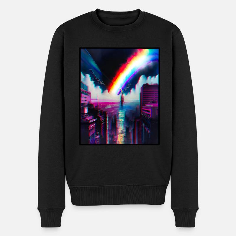 Rainbow City Skyline Art - Pull Premium bio Homme - noir
