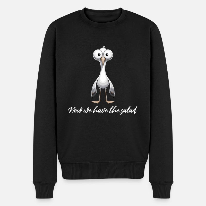 Möwe Lustiger Spruch Norddeutsch Hamburg Nordsee - Männer Premium Bio Pullover - Schwarz