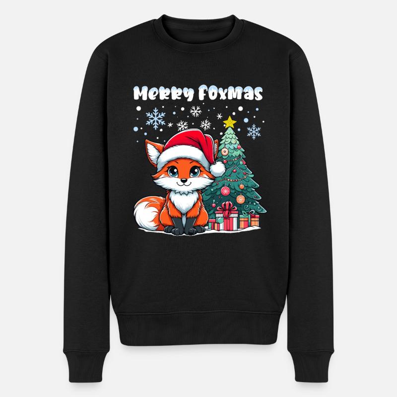 Renard de Noël Arbre de Noël Enfants Mignon - Pull Premium bio Homme - noir