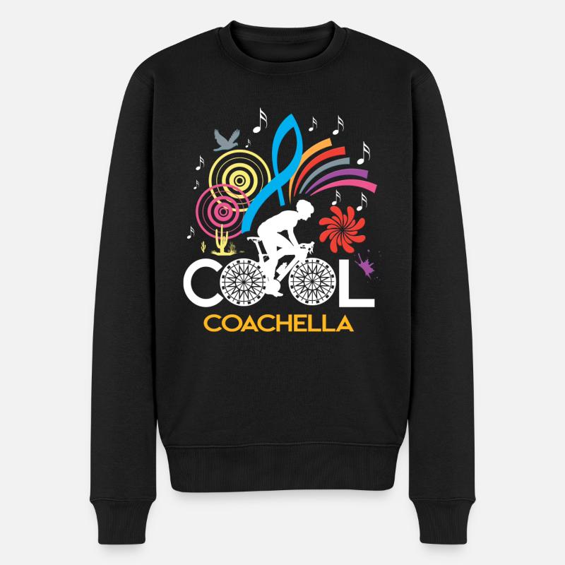COACHELLA COOL BIKE LOVERS - Männer Premium Bio Pullover - Schwarz