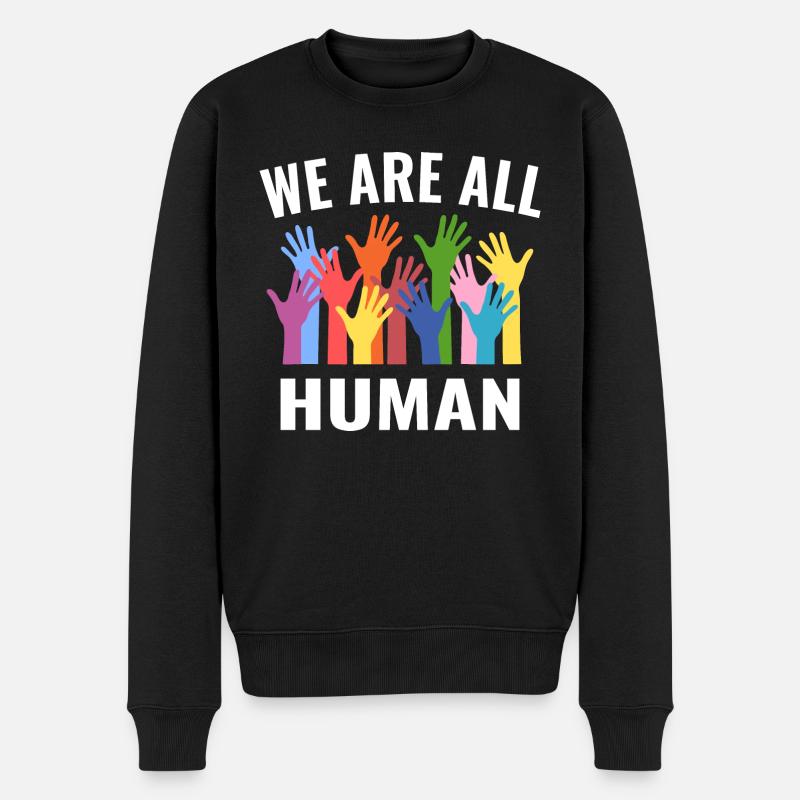 We are all human Gleichberechtigung - Männer Premium Bio Pullover - Schwarz