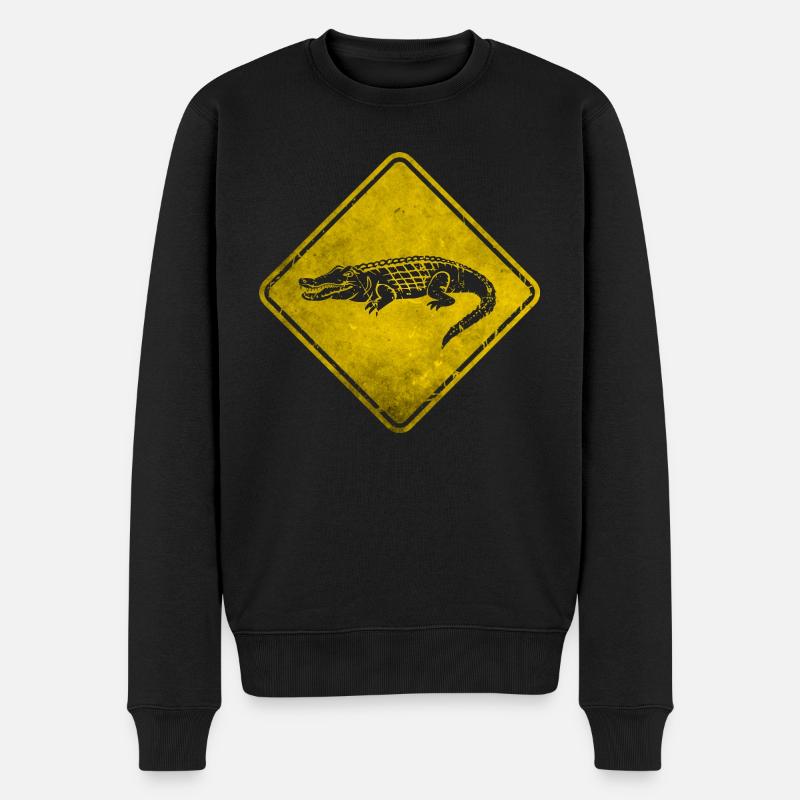 Crocodile - Männer Premium Bio Pullover - Schwarz