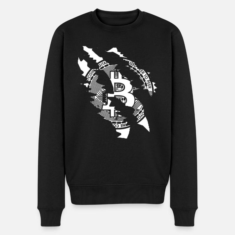 Cryptocurrency Bitcoin Art - Männer Premium Bio Pullover - Schwarz