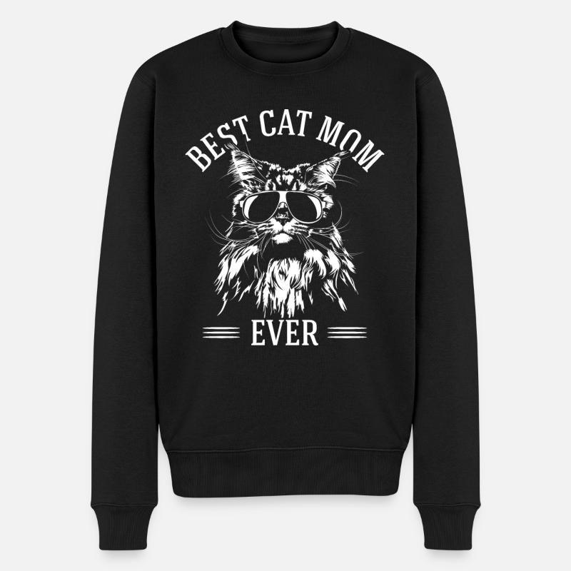 Best Cat Mom Maine Coon Katze Wilsigns - Männer Premium Bio Pullover - Schwarz