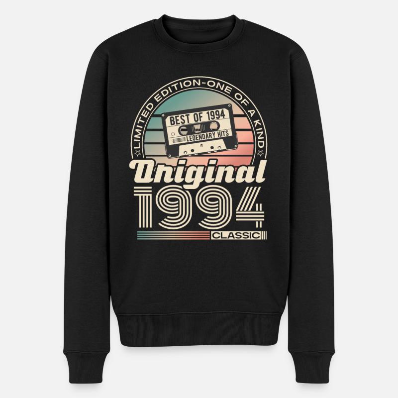 1994 Jahrgang Retro Vintage Geburtstag Geschenk - Männer Premium Bio Pullover - Schwarz