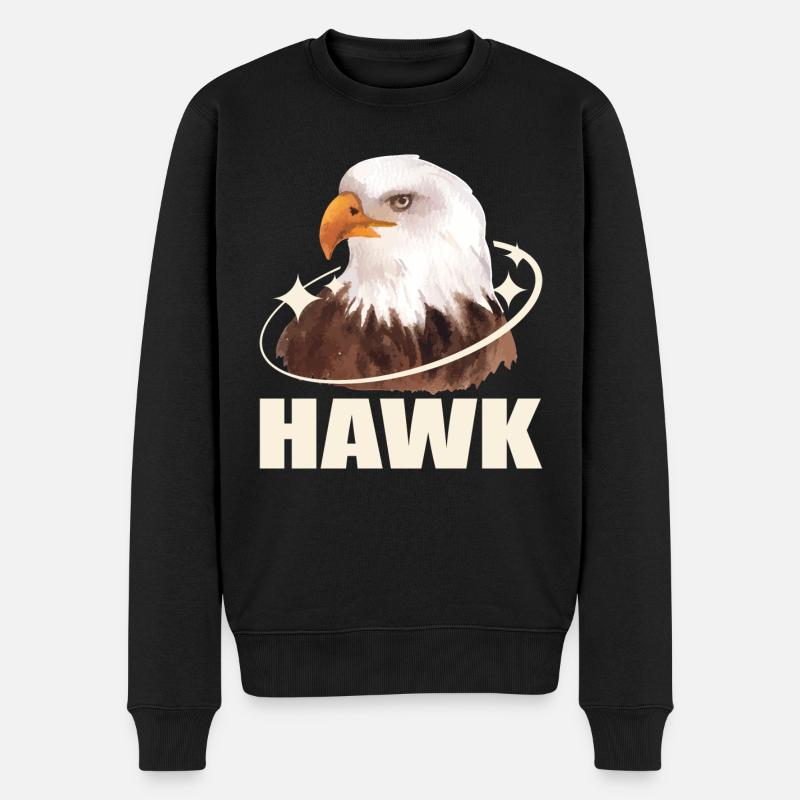 Habicht - Männer Premium Bio Pullover - Schwarz