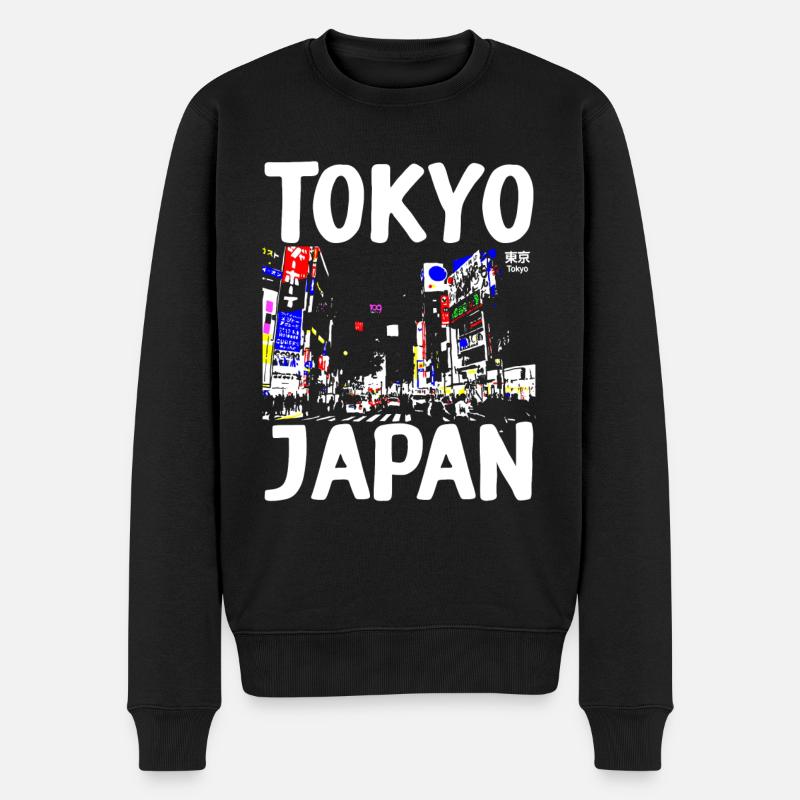 Tokyo, Japan - Männer Premium Bio Pullover - Schwarz