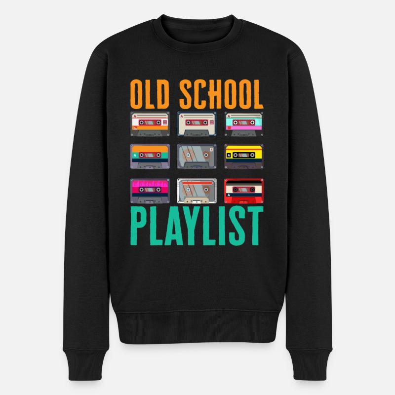 Old School Playlist - Männer Premium Bio Pullover - Schwarz
