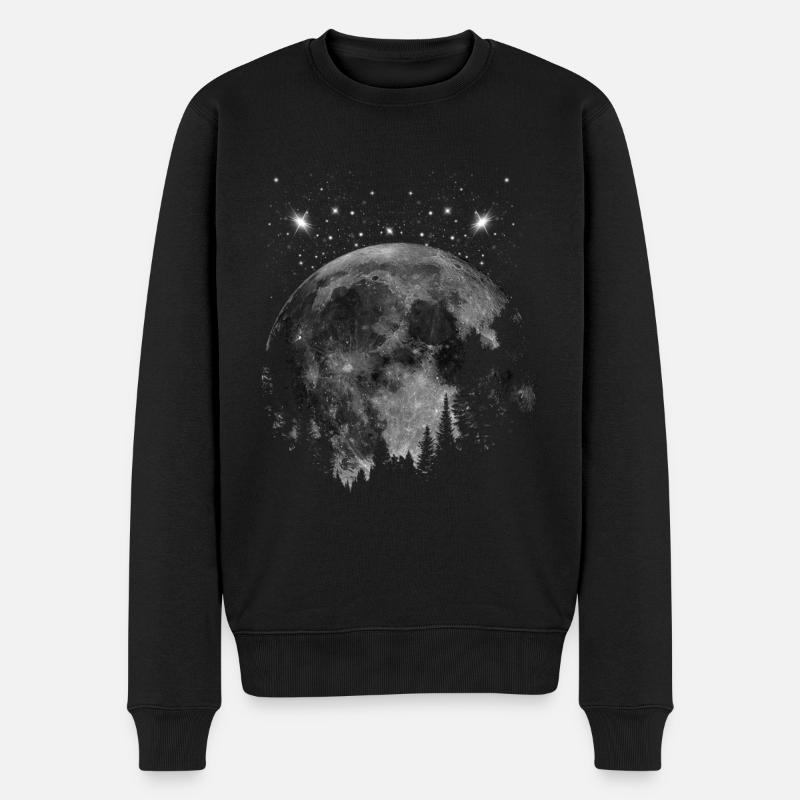 Mond - Männer Premium Bio Pullover - Schwarz