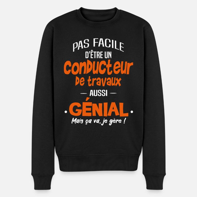 conducteur de travaux - Pull Premium bio Homme - noir