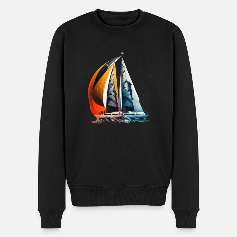 Voiliers en régate - Pull Premium bio Homme - noir