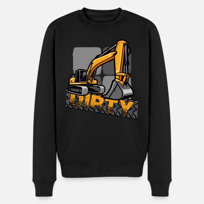 Baggerfahrer Baustelle Bagger Baufahrzeug - Männer Premium Bio Pullover - Schwarz