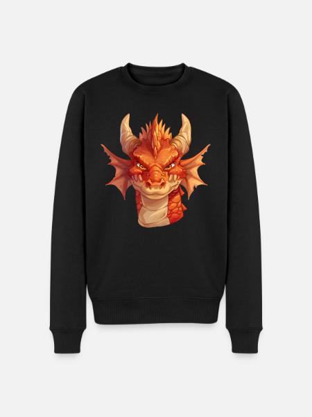 Cartoon Dragon Head Portrait - Men's Premium Organic Jumper - black