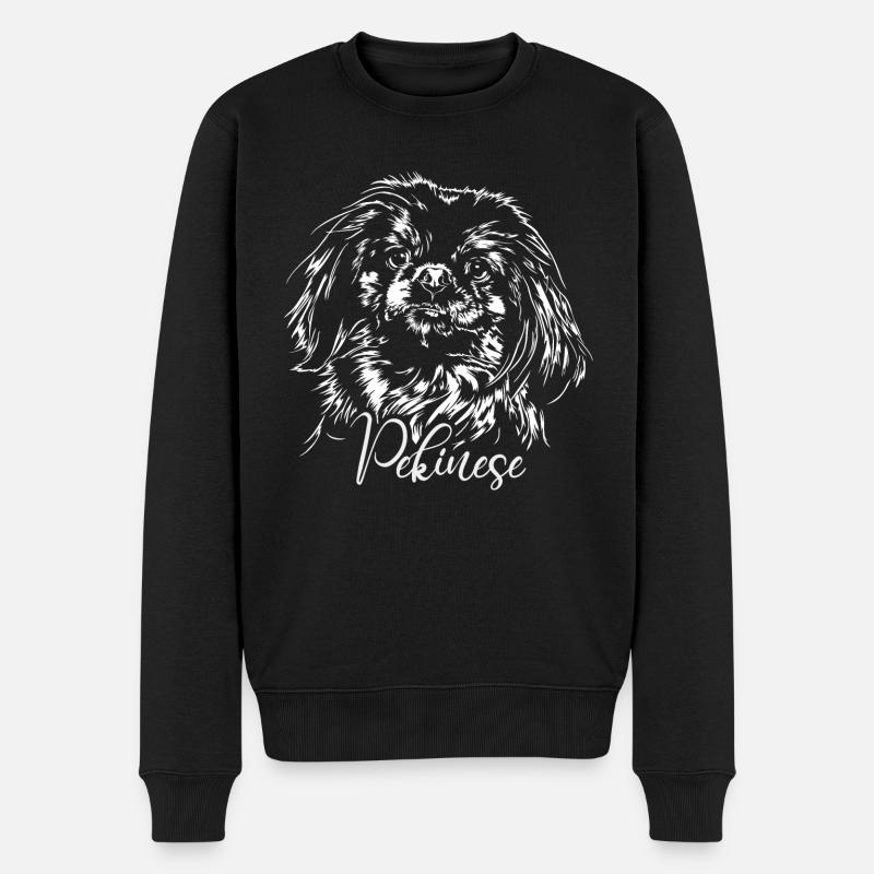 PEKINESE Hund Hunde Portrait Wilsigns Hunde - Männer Premium Bio Pullover - Schwarz