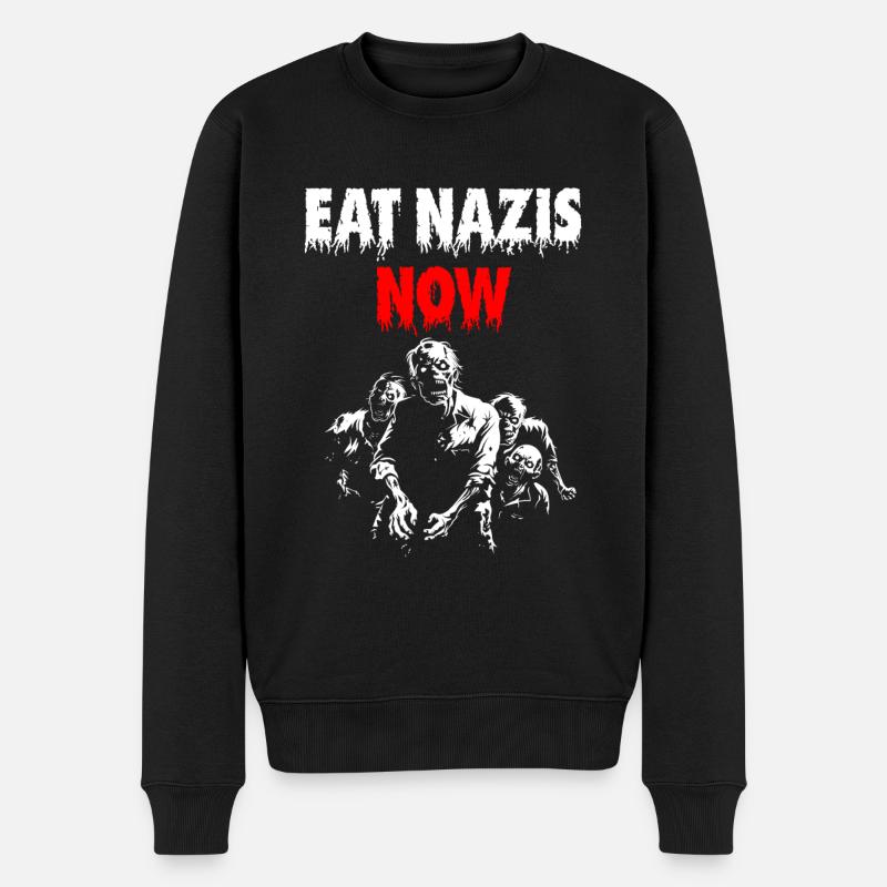 MANGEZ DES NAZIS MAINTENANT - Pull Premium bio Homme - noir