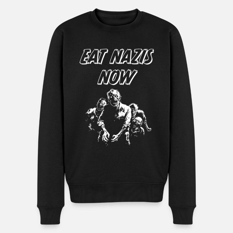 EAT NAZIS NOW - Männer Premium Bio Pullover - Schwarz