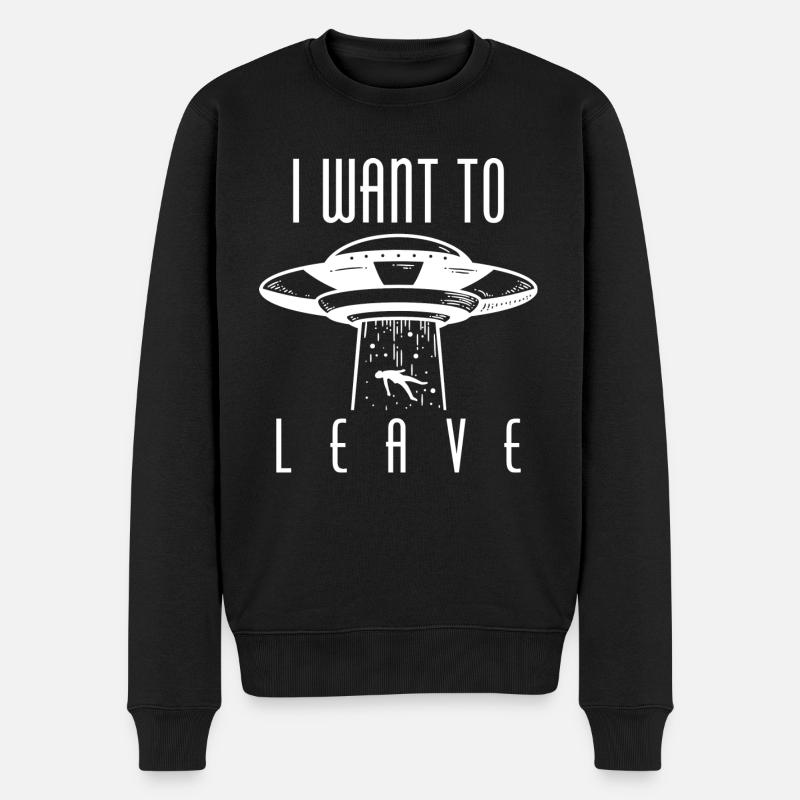 I Want To Leave - Männer Premium Bio Pullover - Schwarz