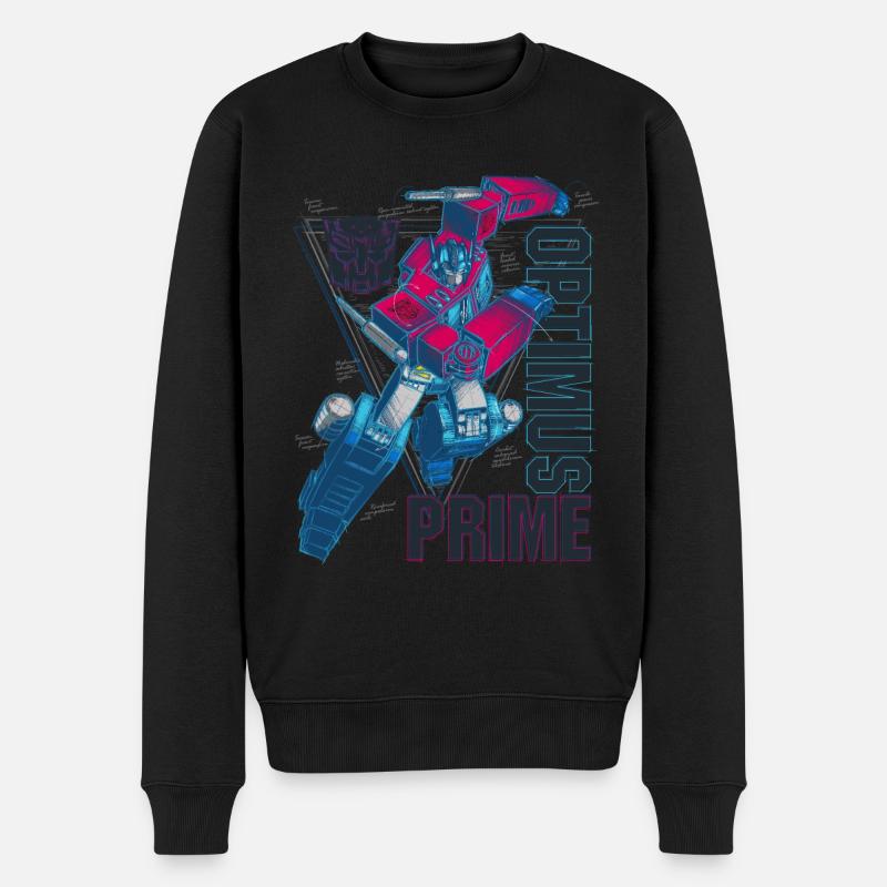 Transformers G1 Zeichnung Optimus Prime - Männer Premium Bio Pullover - Schwarz