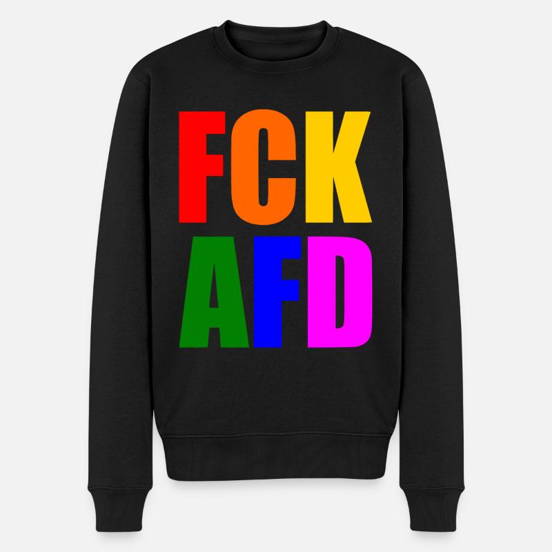 Fck afd - Männer Premium Bio Pullover - Schwarz