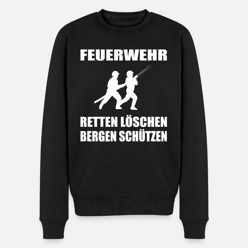Feuerwehr - Männer Premium Bio Pullover - Schwarz