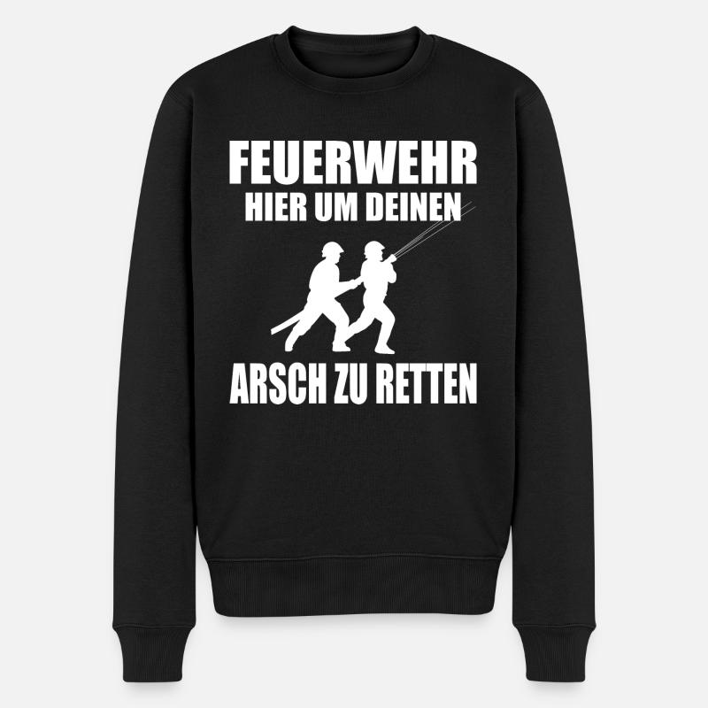 Feuerwehr - Männer Premium Bio Pullover - Schwarz