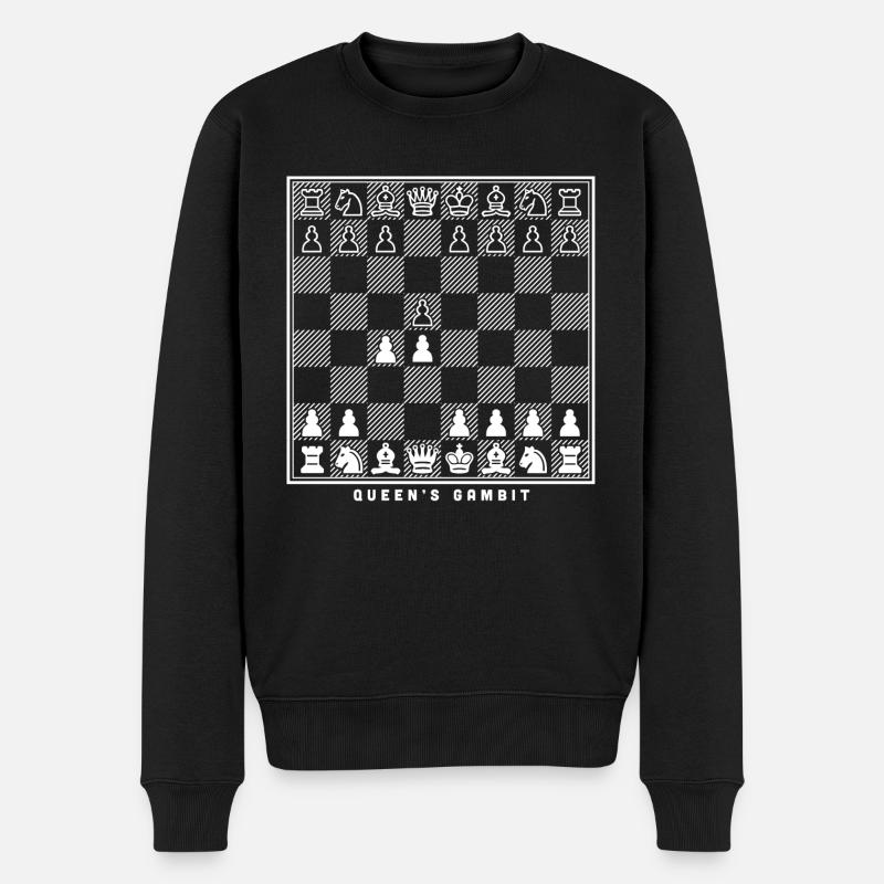queens gambit joueur d’échecs d’ouverture - Pull Premium bio Homme - noir