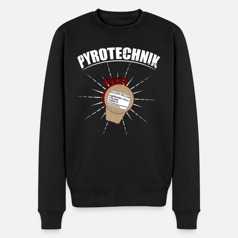 Pyrotechnik Feuerwerk Shell - Männer Premium Bio Pullover - Schwarz