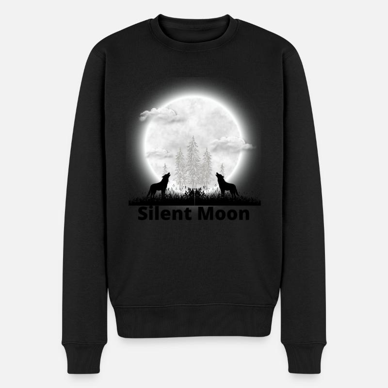 Silent Moon - Männer Premium Bio Pullover - Schwarz
