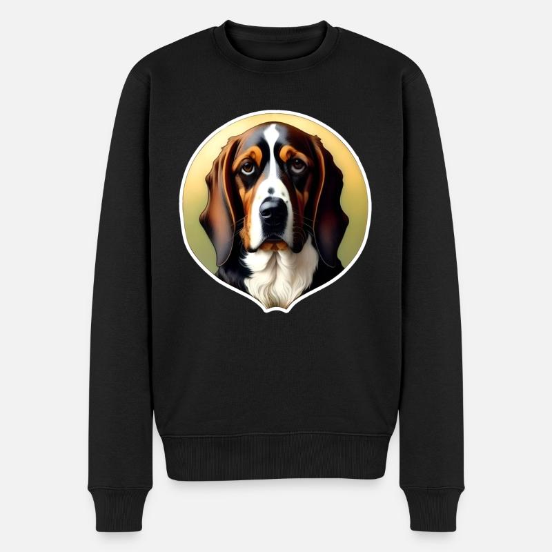 basset hound - Pull Premium bio Homme - noir