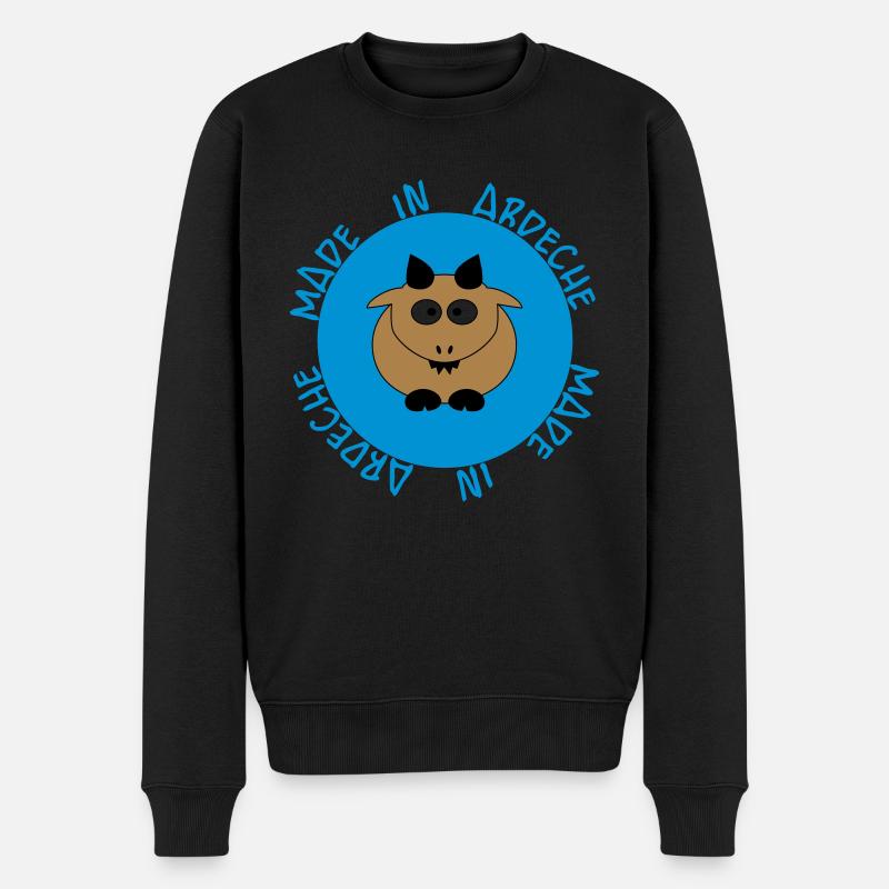 Chèvre/goat made in Ardèche - Pull Premium bio Homme - noir