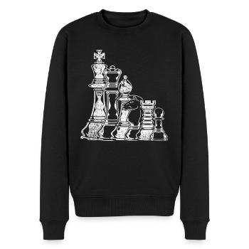Schach - Männer Premium Bio Pullover - Schwarz - Vorne - Nico (187cm)