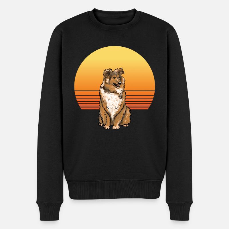 Sheltie Sun - Männer Premium Bio Pullover - Schwarz