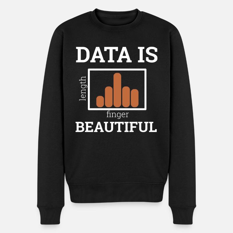 "Data Is Beautiful" | Data Scientist - Männer Premium Bio Pullover - Schwarz