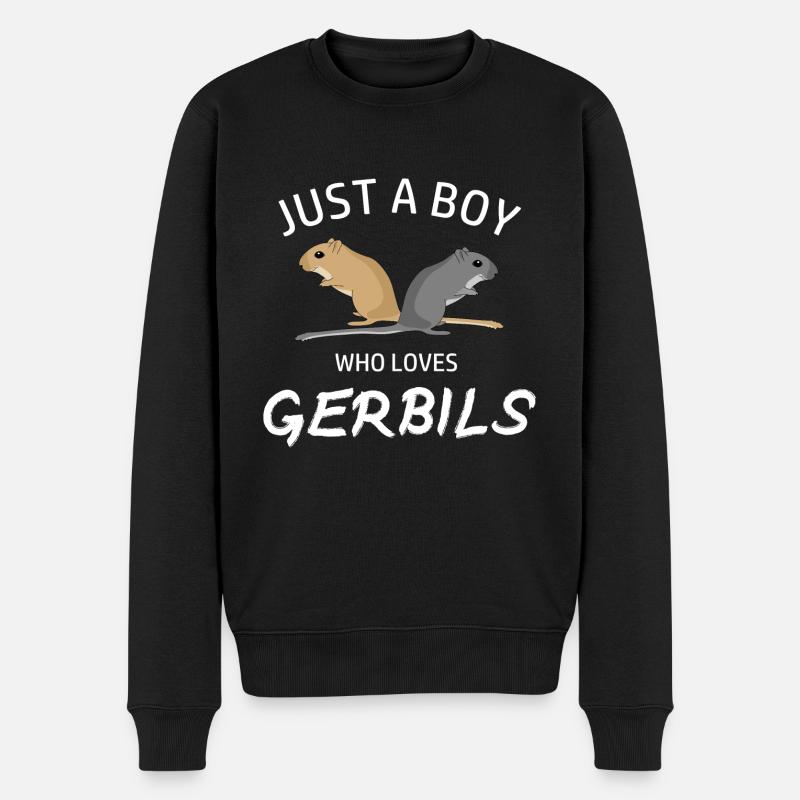 Gerbil Liebe - Rennmäuse - Wüstenrennmäuse - Maus - Männer Premium Bio Pullover - Schwarz