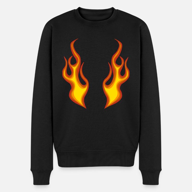 Body Flamme - Männer Premium Bio Pullover - Schwarz
