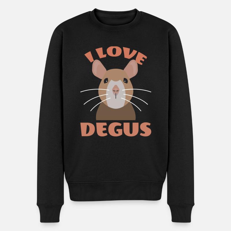Ich Liebe Degus - Männer Premium Bio Pullover - Schwarz