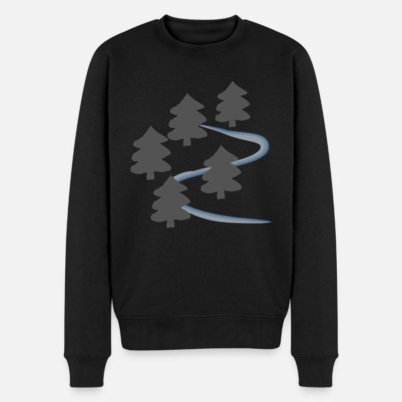 Forêt et rivière - Pull Premium bio Homme - noir
