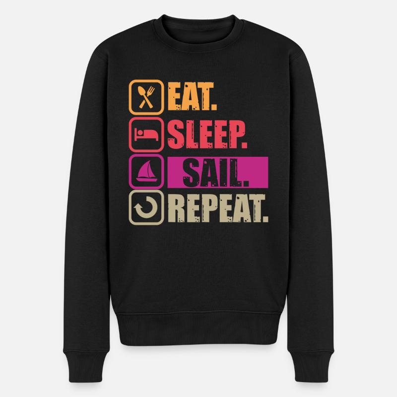 Manger Sleep Sail Répéter - Pull Premium bio Homme - noir