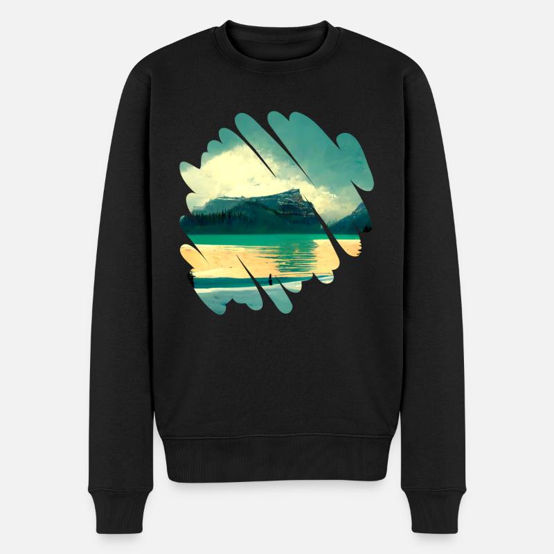 Belle nature, paysage - Pull Premium bio Homme - noir