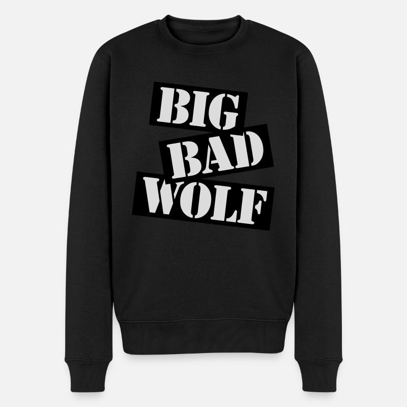 big bad wolf Zitat - Männer Premium Bio Pullover - Schwarz