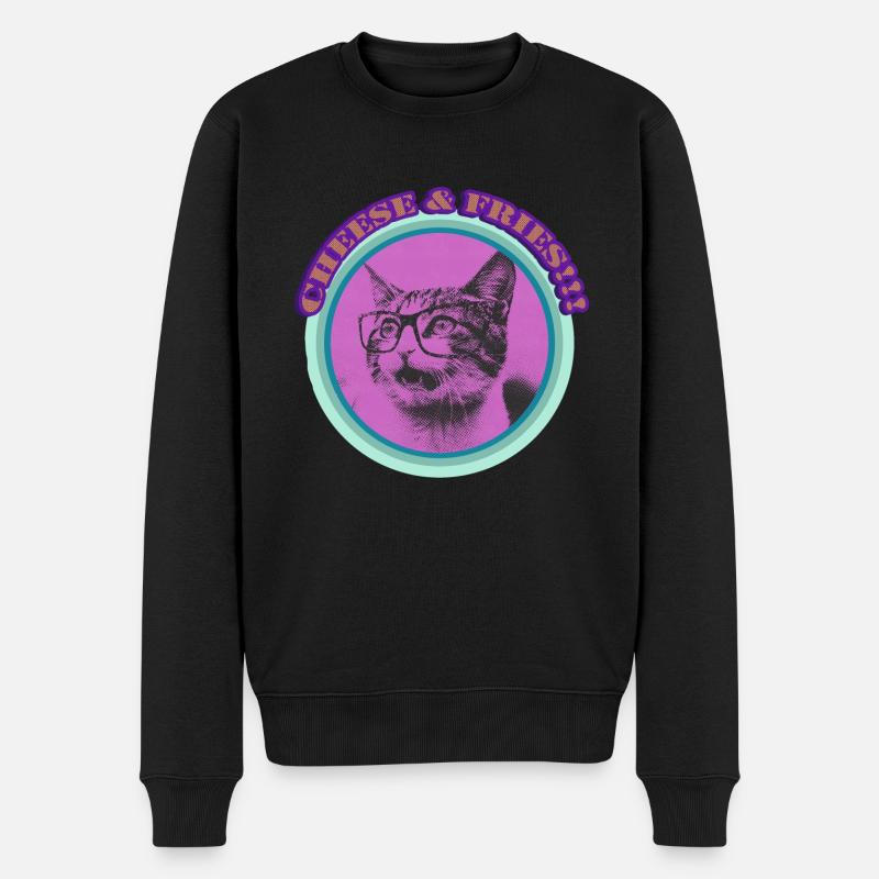 Frites au fromage Chat - Pull Premium bio Homme - noir