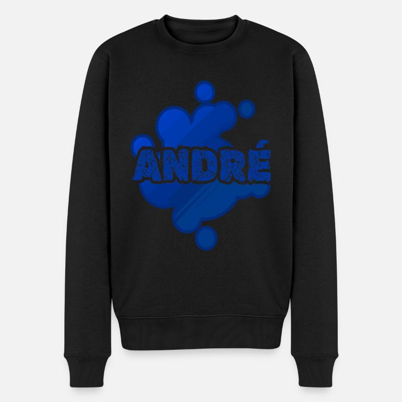 Vorname André - Männer Premium Bio Pullover - Schwarz