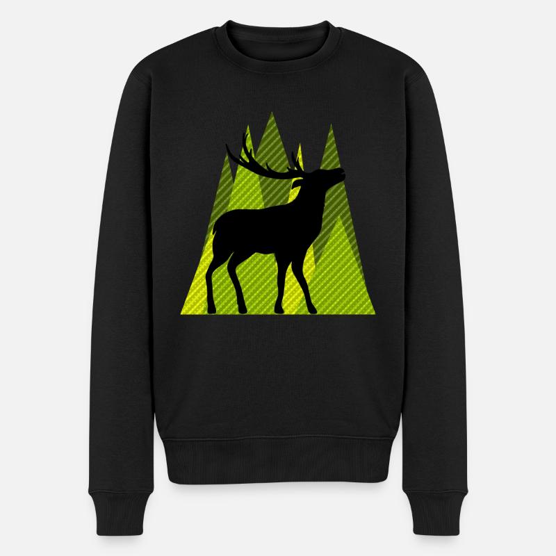 Cerf - Pull Premium bio Homme - noir