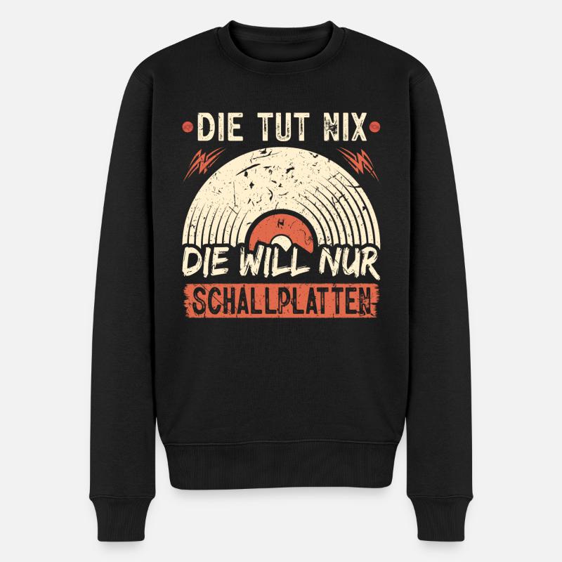 LP Vinyl Die Tut Nix Schallplatten DJ - Männer Premium Bio Pullover - Schwarz