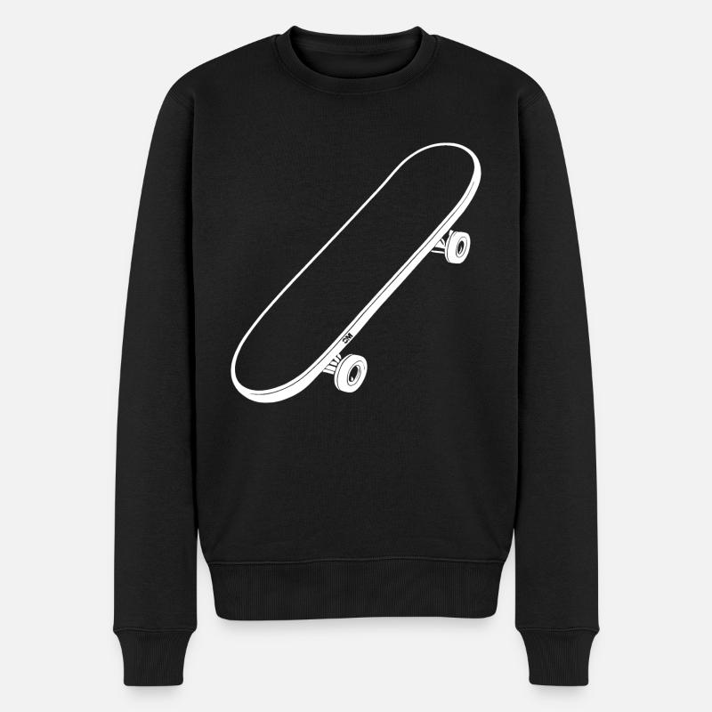 Vereinfachtes Skateboard - Männer Premium Bio Pullover - Schwarz