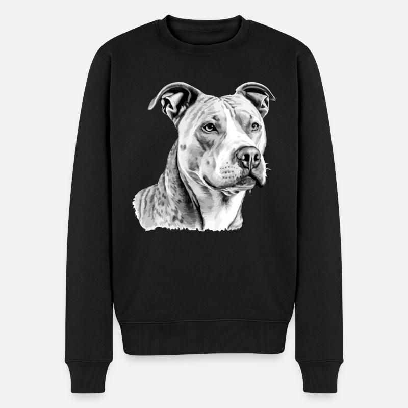 Jack der Pitbull - Männer Premium Bio Pullover - Schwarz