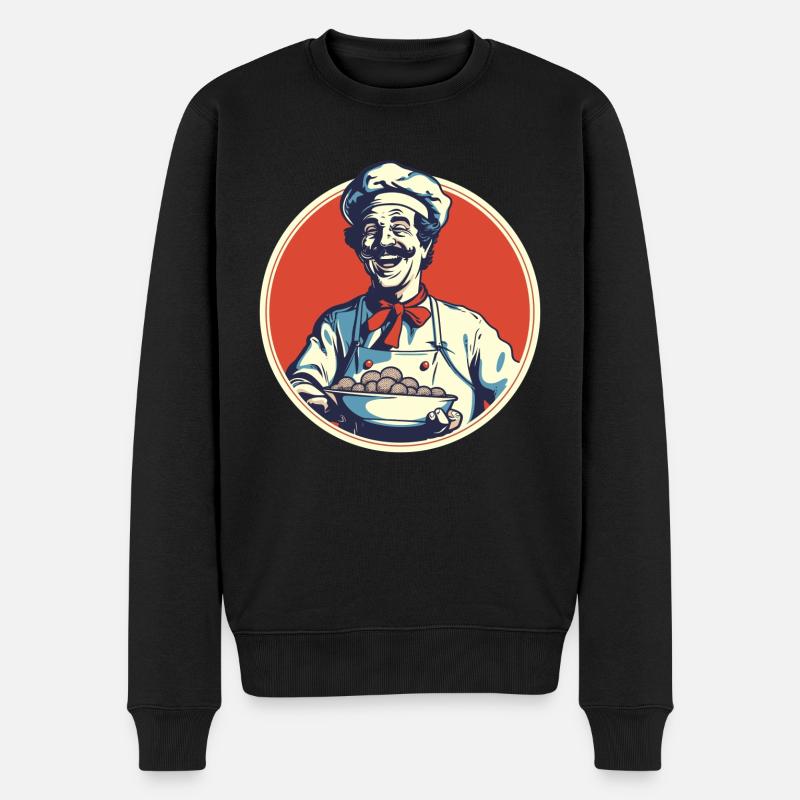 Italienischer Koch - Männer Premium Bio Pullover - Schwarz