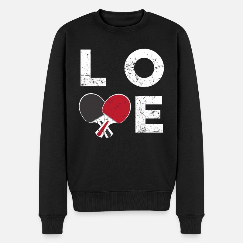 Liebe Ping-Pong - Männer Premium Bio Pullover - Schwarz