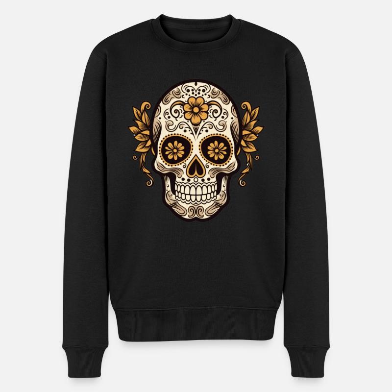 Calavera Crâne de sucre - Pull Premium bio Homme - noir